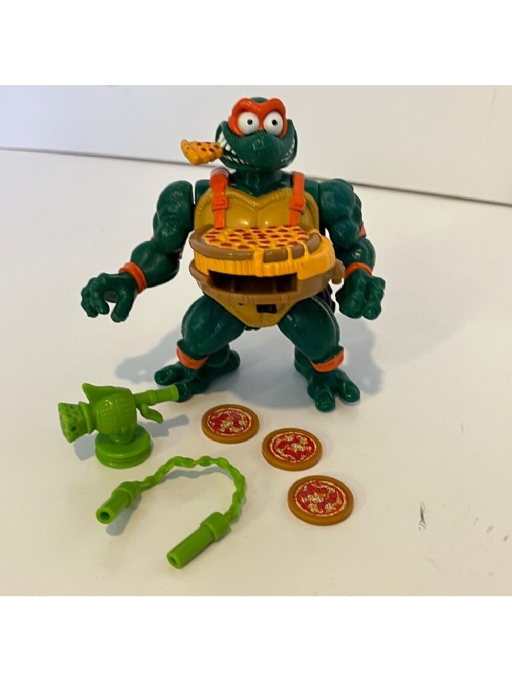 1993 TMNT Vintage Pizza Tossin Mike Action Figure Near Complete Michelangelo